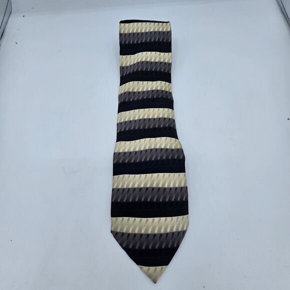 Necktie Mens Vintage Covington 100% Silk, Black, size is 59" x 4 Menswear Tan - Picture 2 of 6
